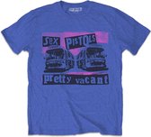 Sex Pistols Heren Tshirt -2XL- Pretty Vacant Coaches Blauw