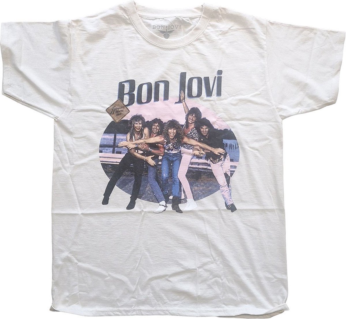 Bon Jovi - Breakout Heren T-shirt - S - Creme