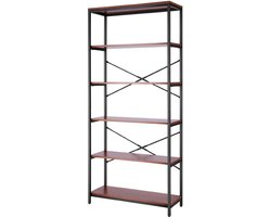 Luxiqo Boekenkast - Stellingkast - Boekenrek - Vakkenkast - Boekenkast Industrieel - Boekenkast Kind - Kast - Opbergkast - Kasten -  80x30x180cm