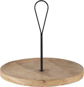 Decoratief Dienblad Ø 40*37 cm Bruin Hout, Ijzer Rond Serveerschaal