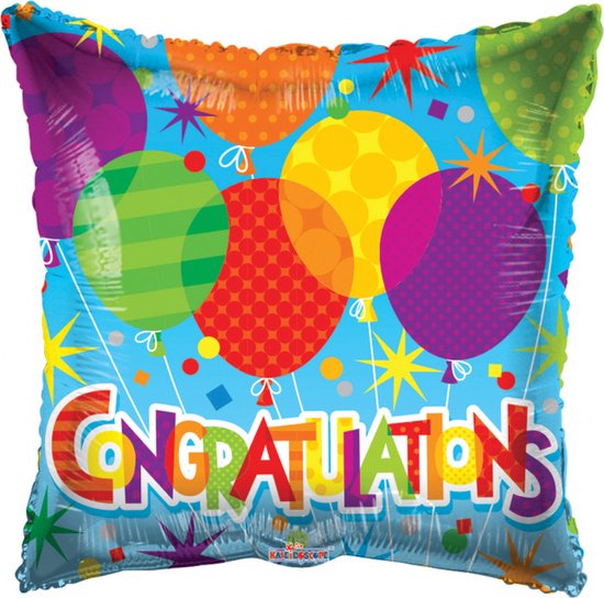 Kaleidoscope Folieballon Congratulations Junior 45 Cm