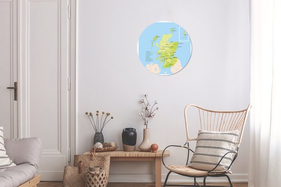Wall Circle - Wall Circle - Carte Verte d'Ecosse - Aluminium - Dibond - ⌀ 30 cm - Intérieur et Extérieur