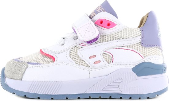 Sneakers | Meisjes | White Lilac Fuchsia | Leer | Shoesme | Maat 30