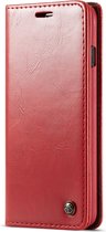 Samsung Galaxy S10 Hoesje - Caseme - Slim Serie - Kunstlederen Bookcase - Rood - Hoesje Geschikt Voor Samsung Galaxy S10