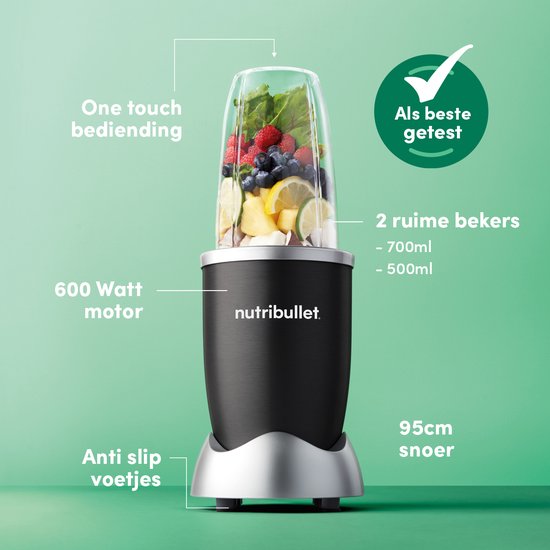 Nutribullet Original Blender - 600 Watt - 8-delig - Zwart