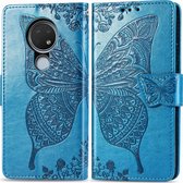 Mobigear Butterfly Bookcase Hoesje - Geschikt voor Nokia 7.2 - Gsm case - Blauw