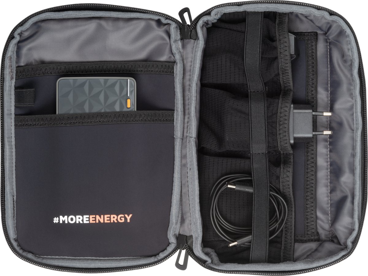 Kwmobile Mesh Reisorganizer - Gaas Tas Voor Kabels, Opladers En Accessoires, Zwart
