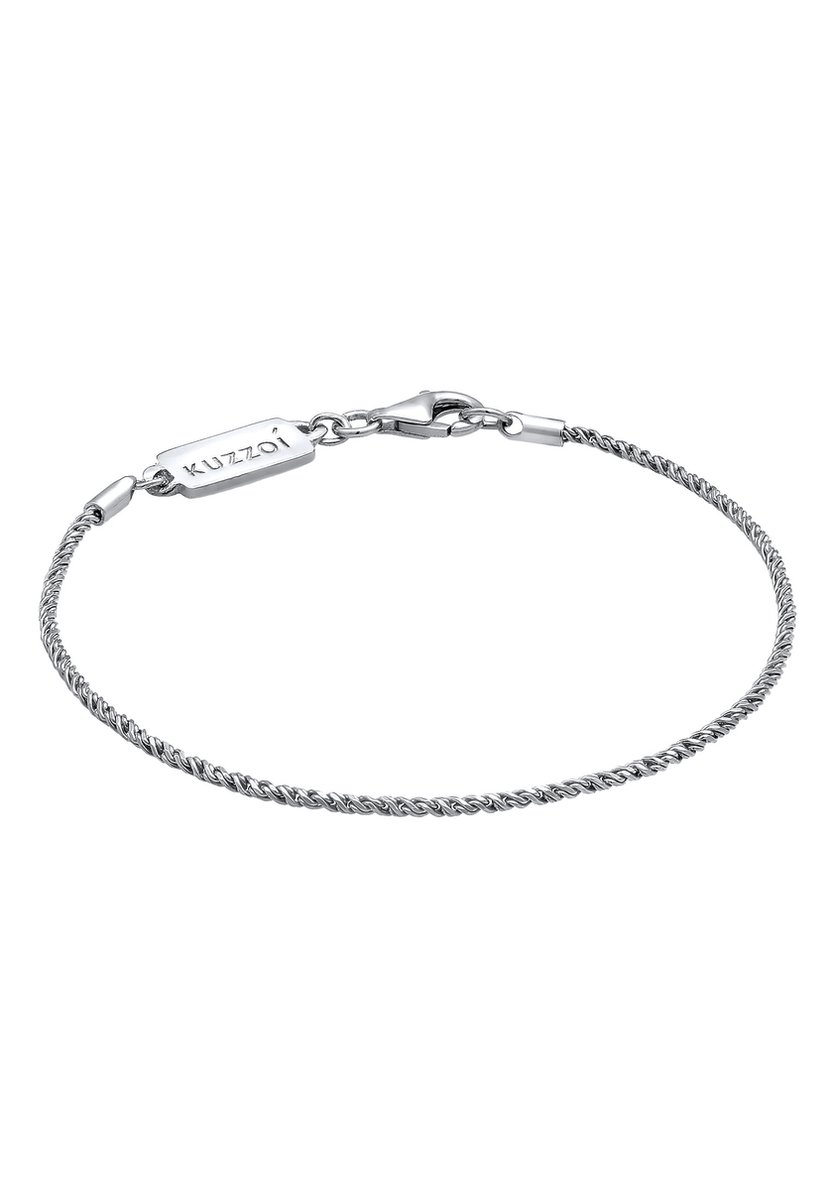 KUZZOI - Armband - Herenkoord Ketting gedraaid Basic Elegant Geoxideerd in 925 Sterling Zilver - Heren