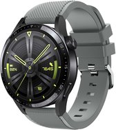 Siliconen Smartwatch bandje - Geschikt voor  Huawei Watch GT 3 46mm siliconen bandje - grijs - Grijs - Strap-it Horlogeband / Polsband / Armband