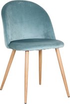 Manzibo Set van 4 stoelen - Eetkamerstoel - Met Fluwelen stof - Velvet - 4 Eetkamerstoelen - Voor keuken of huiskamer - Retro look - Groen - Volledige set