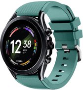 Siliconen Smartwatch bandje - Geschikt voor  Fossil Gen 6 - 44mm siliconen bandje - dennengroen - Strap-it Horlogeband / Polsband / Armband