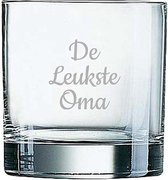 Gegraveerde Whiskeyglas 38cl De Leukste Oma