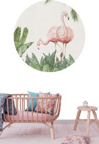 Behangcirkel Flamingo's | ⌀ 100 cm | Wandecoratie | Wandcirkel