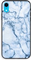 CaseCompany® - iPhone XR hoesje - Blauw marmer - 100% Biologisch Afbreekbaar - Duurzaam - Biodegradable Soft Case - Milieuvriendelijke Print op Achterkant - Zwarte Zijkanten - Bescherming Ove