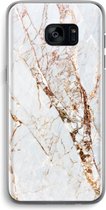 Case Company® - Galaxy S7 Edge hoesje - Goud marmer - Soft Case / Cover - Bescherming aan alle Kanten - Zijkanten Transparant - Bescherming Over de Schermrand - Back Cover