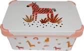 Opbergdoos RAYVEN Zebra- Box - Doos - Organizer - Roze - Kunststof - 28,5 x 19 x 13 cm