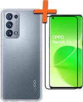 Oppo Reno 6 Pro 5G Hoesje Met Screenprotector - Oppo Reno 6 Pro 5G Case Transparant Siliconen - Oppo Reno 6 Pro 5G Hoes Met Beschermglas