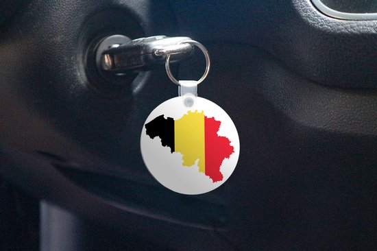 Porte-clés - België aux couleurs du drapeau national - Plastique - Rond