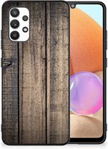 Leuk TPU Back Cover Geschikt voor Samsung Galaxy A32 4G | A32 5G Enterprise Editie Telefoon Hoesje met Zwarte rand Steigerhout