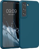kwmobile telefoonhoesje voor Samsung Galaxy S22 - Hoesje met siliconen coating - Smartphone case in mat petrol