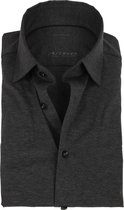 OLYMP Luxor 24/Seven modern fit overhemd - antraciet grijs tricot - Strijkvriendelijk - Boordmaat: 46