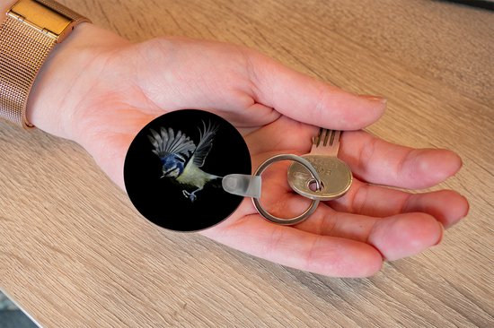 Porte-clés - Pimpelmees sur fond noir - Plastique - Rond