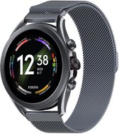 Milanees Smartwatch bandje - Geschikt voor  Fossil Gen 6 - 44mm Milanese band - space grey - Strap-it Horlogeband / Polsband / Armband