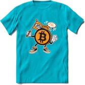BTC Mascot - Crypto T-Shirt Kleding Cadeau | Dames / Heren / Unisex | Bitcoin / Ethereum shirt | Grappig Verjaardag kado | BTC Tshirt Met Print | - Blauw - S