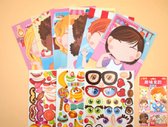 Puzzel Stickers - Zelf Mensen Gezichten Maken - 6 hoofden + stickers