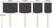 Spons Schilderkwast - Painting Brush Set -  Breedte 2,5cm + 5cm +7 ,5cm + 10cm - Schilderen verf kwasten 8 stuks- 8 x foambrush DIY