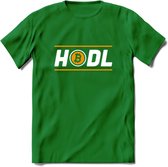 HODL - Crypto T-Shirt Kleding Cadeau | Dames / Heren / Unisex | Bitcoin / Ethereum shirt | Grappig Verjaardag kado | BTC Tshirt Met Print | - Donker Groen - XL