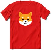 Shiba Inu Coin - Crypto T-Shirt Kleding Cadeau | Dames / Heren / Unisex | Bitcoin / Ethereum shirt | Grappig Verjaardag kado | BTC Tshirt Met Print | - Rood - M