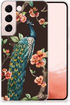 Telefoon Hoesje Geschikt voor Samsung Galaxy S22 Siliconen Back Cover Pauw met Bloemen