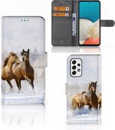 GSM Hoesje Geschikt voor Samsung Galaxy A53 Wallet Book Case Paarden
