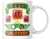 Verjaardag Mok level 17 unlocked | Verjaardag cadeau | Grappige Cadeaus | Koffiemok | Koffiebeker | Theemok | Theebeker