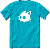 Cat Head - Katten T-Shirt Kleding Cadeau | Dames - Heren - Unisex | Kat / Dieren shirt | Grappig Verjaardag kado | Tshirt Met Print | - Blauw - XXL