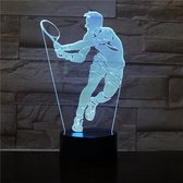 3D Led Lamp Met Gravering - RGB 7 Kleuren - Tennis