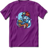 Mining Wolf - Crypto T-Shirt Kleding Cadeau | Dames / Heren / Unisex | Bitcoin / Ethereum shirt | Grappig Verjaardag kado | Tshirt Met Print  Prijs - Paars - XL