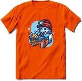 Mining Wolf - Crypto T-Shirt Kleding Cadeau | Dames / Heren / Unisex | Bitcoin / Ethereum shirt | Grappig Verjaardag kado | Tshirt Met Print  Prijs - Oranje - M