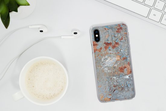 Coque pour iPhone X - Imprimé rouille - Peinture - Métal - Coque en Siliconen téléphone -