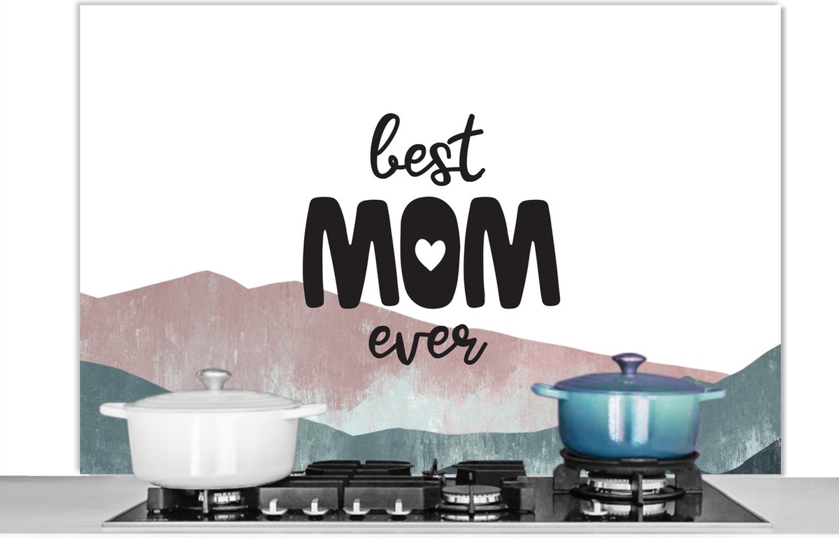 KitchenYeah Spatscherm 120x80 cm Best mom ever - Aluminium