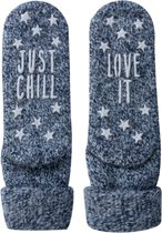 HomeSocks | Wollen huissokken met Antislip Donker Jeans