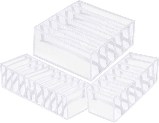 FOGARI 6 stuks organizer lade, lade-opbergsysteem, 24 cellen, opvouwbare opbergdoos, kledingkast, organizer, lade voor ondergoed, sokken, stropdassen, riem (beige FOGARI 6 stuks organizer lade, lade-opbergsysteem, 24 cellen, opvouwbare opbergdoos, kledingkast, organizer, lade voor ondergoed, sokken, stropdassen, riem (beige