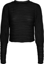 Vero Moda T-shirt Vmines Ls Crop Top Jrs Ga 10261427 Black Dames Maat - XS