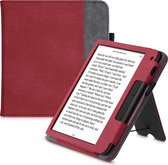 kwmobile flip cover voor e-reader - geschikt voor Tolino Vision 6 - Van imitatieleer en -suède - In rood / donkergrijs