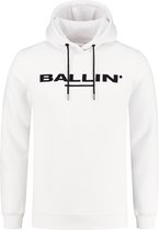 Ballin Amsterdam -  Heren Slim Fit    Hoodie  - Wit - Maat L