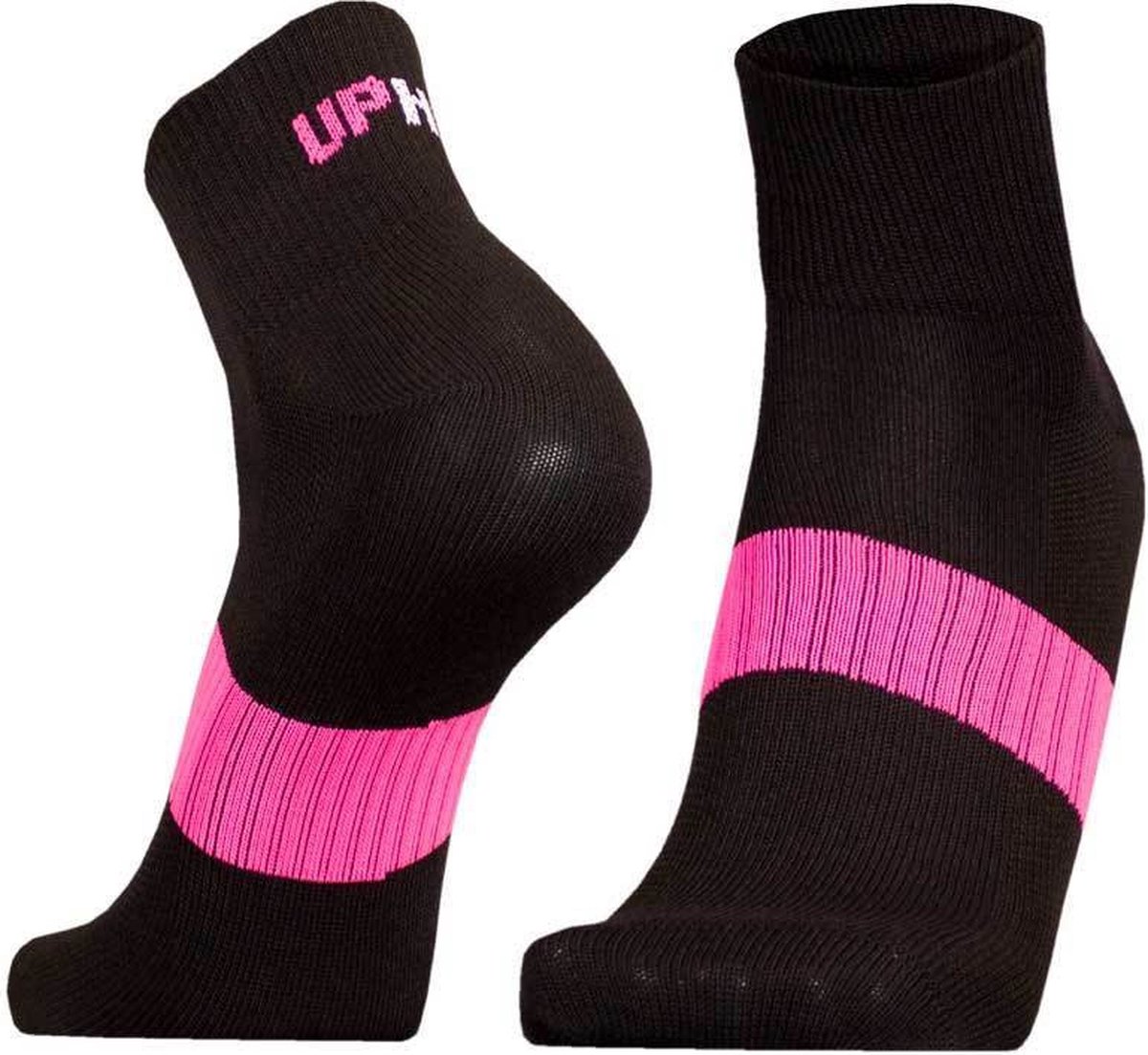 UphillSport - 2-Pack - Bamboe Sportsokken - Drooggevoel Zachte Stof - Heren / Dames - zwart / roze - 43-46 - 8469