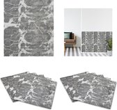 Lot de 10 bandes de pierre Relaxdays - panneaux muraux - aspect marbre - bandes décoratives - autocollantes - gris