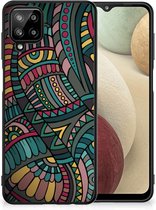 Hoesje Bumper Geschikt voor Samsung Galaxy A12 Telefoon Hoesje met Zwarte rand Aztec