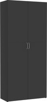 Decoways - Opbergkast 80x35,5x180 cm spaanplaat grijs